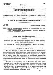 Verordnungsblatt für den Dienstbereich des K.K. Finanzministeriums für die im Reichsrate Vertretenen Königreiche und Länder : [...] : Beilage zu dem Verordnungsblatte für den Dienstbereich des K.K. Österr. Finanz-Ministeriums  18631021 Seite: 1