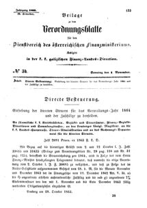 Verordnungsblatt für den Dienstbereich des K.K. Finanzministeriums für die im Reichsrate Vertretenen Königreiche und Länder : [...] : Beilage zu dem Verordnungsblatte für den Dienstbereich des K.K. Österr. Finanz-Ministeriums  18631101 Seite: 1