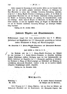 Verordnungsblatt für den Dienstbereich des K.K. Finanzministeriums für die im Reichsrate Vertretenen Königreiche und Länder : [...] : Beilage zu dem Verordnungsblatte für den Dienstbereich des K.K. Österr. Finanz-Ministeriums  18631121 Seite: 2