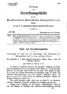 Verordnungsblatt für den Dienstbereich des K.K. Finanzministeriums für die im Reichsrate Vertretenen Königreiche und Länder : [...] : Beilage zu dem Verordnungsblatte für den Dienstbereich des K.K. Österr. Finanz-Ministeriums  18631231 Seite: 1