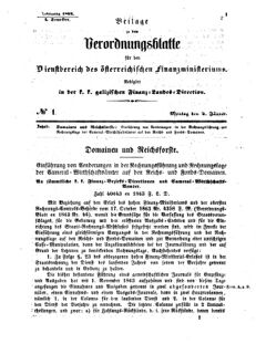 Verordnungsblatt für den Dienstbereich des K.K. Finanzministeriums für die im Reichsrate Vertretenen Königreiche und Länder : [...] : Beilage zu dem Verordnungsblatte für den Dienstbereich des K.K. Österr. Finanz-Ministeriums  18640104 Seite: 1