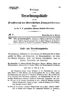 Verordnungsblatt für den Dienstbereich des K.K. Finanzministeriums für die im Reichsrate Vertretenen Königreiche und Länder : [...] : Beilage zu dem Verordnungsblatte für den Dienstbereich des K.K. Österr. Finanz-Ministeriums  18640204 Seite: 1