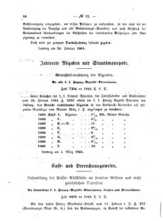 Verordnungsblatt für den Dienstbereich des K.K. Finanzministeriums für die im Reichsrate Vertretenen Königreiche und Länder : [...] : Beilage zu dem Verordnungsblatte für den Dienstbereich des K.K. Österr. Finanz-Ministeriums  18640312 Seite: 2