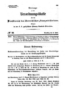 Verordnungsblatt für den Dienstbereich des K.K. Finanzministeriums für die im Reichsrate Vertretenen Königreiche und Länder : [...] : Beilage zu dem Verordnungsblatte für den Dienstbereich des K.K. Österr. Finanz-Ministeriums 