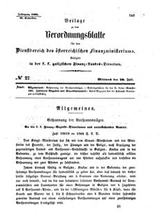 Verordnungsblatt für den Dienstbereich des K.K. Finanzministeriums für die im Reichsrate Vertretenen Königreiche und Länder : [...] : Beilage zu dem Verordnungsblatte für den Dienstbereich des K.K. Österr. Finanz-Ministeriums 