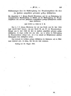 Verordnungsblatt für den Dienstbereich des K.K. Finanzministeriums für die im Reichsrate Vertretenen Königreiche und Länder : [...] : Beilage zu dem Verordnungsblatte für den Dienstbereich des K.K. Österr. Finanz-Ministeriums  18640829 Seite: 5