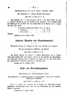 Verordnungsblatt für den Dienstbereich des K.K. Finanzministeriums für die im Reichsrate Vertretenen Königreiche und Länder : [...] : Beilage zu dem Verordnungsblatte für den Dienstbereich des K.K. Österr. Finanz-Ministeriums  18650118 Seite: 2