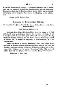 Verordnungsblatt für den Dienstbereich des K.K. Finanzministeriums für die im Reichsrate Vertretenen Königreiche und Länder : [...] : Beilage zu dem Verordnungsblatte für den Dienstbereich des K.K. Österr. Finanz-Ministeriums  18650318 Seite: 5