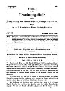 Verordnungsblatt für den Dienstbereich des K.K. Finanzministeriums für die im Reichsrate Vertretenen Königreiche und Länder : [...] : Beilage zu dem Verordnungsblatte für den Dienstbereich des K.K. Österr. Finanz-Ministeriums 