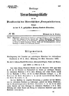 Verordnungsblatt für den Dienstbereich des K.K. Finanzministeriums für die im Reichsrate Vertretenen Königreiche und Länder : [...] : Beilage zu dem Verordnungsblatte für den Dienstbereich des K.K. Österr. Finanz-Ministeriums 