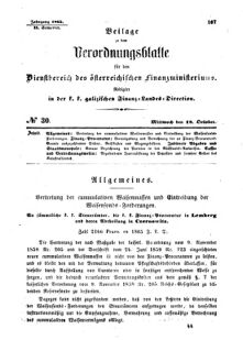 Verordnungsblatt für den Dienstbereich des K.K. Finanzministeriums für die im Reichsrate Vertretenen Königreiche und Länder : [...] : Beilage zu dem Verordnungsblatte für den Dienstbereich des K.K. Österr. Finanz-Ministeriums  18651018 Seite: 1