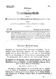 Verordnungsblatt für den Dienstbereich des K.K. Finanzministeriums für die im Reichsrate Vertretenen Königreiche und Länder : [...] : Beilage zu dem Verordnungsblatte für den Dienstbereich des K.K. Österr. Finanz-Ministeriums 