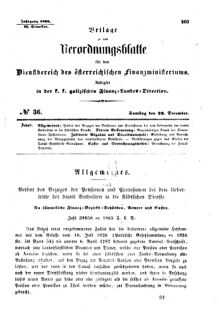 Verordnungsblatt für den Dienstbereich des K.K. Finanzministeriums für die im Reichsrate Vertretenen Königreiche und Länder : [...] : Beilage zu dem Verordnungsblatte für den Dienstbereich des K.K. Österr. Finanz-Ministeriums 