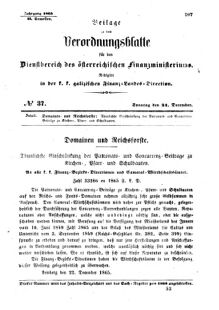 Verordnungsblatt für den Dienstbereich des K.K. Finanzministeriums für die im Reichsrate Vertretenen Königreiche und Länder : [...] : Beilage zu dem Verordnungsblatte für den Dienstbereich des K.K. Österr. Finanz-Ministeriums  18651231 Seite: 1