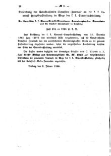 Verordnungsblatt für den Dienstbereich des K.K. Finanzministeriums für die im Reichsrate Vertretenen Königreiche und Länder : [...] : Beilage zu dem Verordnungsblatte für den Dienstbereich des K.K. Österr. Finanz-Ministeriums  18660123 Seite: 6