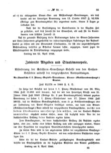 Verordnungsblatt für den Dienstbereich des K.K. Finanzministeriums für die im Reichsrate Vertretenen Königreiche und Länder : [...] : Beilage zu dem Verordnungsblatte für den Dienstbereich des K.K. Österr. Finanz-Ministeriums  18660502 Seite: 5