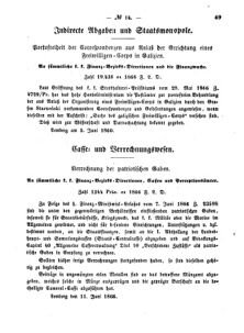 Verordnungsblatt für den Dienstbereich des K.K. Finanzministeriums für die im Reichsrate Vertretenen Königreiche und Länder : [...] : Beilage zu dem Verordnungsblatte für den Dienstbereich des K.K. Österr. Finanz-Ministeriums  18660616 Seite: 3