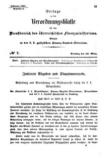 Verordnungsblatt für den Dienstbereich des K.K. Finanzministeriums für die im Reichsrate Vertretenen Königreiche und Länder : [...] : Beilage zu dem Verordnungsblatte für den Dienstbereich des K.K. Österr. Finanz-Ministeriums 