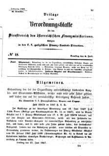 Verordnungsblatt für den Dienstbereich des K.K. Finanzministeriums für die im Reichsrate Vertretenen Königreiche und Länder : [...] : Beilage zu dem Verordnungsblatte für den Dienstbereich des K.K. Österr. Finanz-Ministeriums 