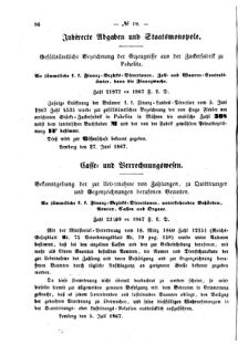 Verordnungsblatt für den Dienstbereich des K.K. Finanzministeriums für die im Reichsrate Vertretenen Königreiche und Länder : [...] : Beilage zu dem Verordnungsblatte für den Dienstbereich des K.K. Österr. Finanz-Ministeriums  18670723 Seite: 2