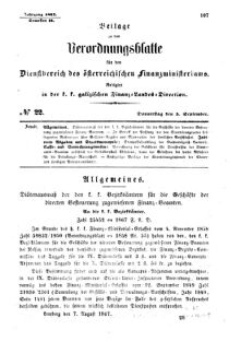 Verordnungsblatt für den Dienstbereich des K.K. Finanzministeriums für die im Reichsrate Vertretenen Königreiche und Länder : [...] : Beilage zu dem Verordnungsblatte für den Dienstbereich des K.K. Österr. Finanz-Ministeriums 