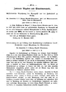 Verordnungsblatt für den Dienstbereich des K.K. Finanzministeriums für die im Reichsrate Vertretenen Königreiche und Länder : [...] : Beilage zu dem Verordnungsblatte für den Dienstbereich des K.K. Österr. Finanz-Ministeriums  18671207 Seite: 5