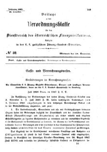 Verordnungsblatt für den Dienstbereich des K.K. Finanzministeriums für die im Reichsrate Vertretenen Königreiche und Länder : [...] : Beilage zu dem Verordnungsblatte für den Dienstbereich des K.K. Österr. Finanz-Ministeriums 