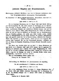 Verordnungsblatt für den Dienstbereich des K.K. Finanzministeriums für die im Reichsrate Vertretenen Königreiche und Länder : [...] : Beilage zu dem Verordnungsblatte für den Dienstbereich des K.K. Österr. Finanz-Ministeriums  18671231 Seite: 3