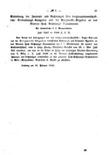 Verordnungsblatt für den Dienstbereich des K.K. Finanzministeriums für die im Reichsrate Vertretenen Königreiche und Länder : [...] : Beilage zu dem Verordnungsblatte für den Dienstbereich des K.K. Österr. Finanz-Ministeriums  18680226 Seite: 5