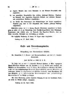 Verordnungsblatt für den Dienstbereich des K.K. Finanzministeriums für die im Reichsrate Vertretenen Königreiche und Länder : [...] : Beilage zu dem Verordnungsblatte für den Dienstbereich des K.K. Österr. Finanz-Ministeriums  18680506 Seite: 6