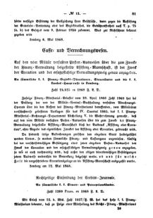 Verordnungsblatt für den Dienstbereich des K.K. Finanzministeriums für die im Reichsrate Vertretenen Königreiche und Länder : [...] : Beilage zu dem Verordnungsblatte für den Dienstbereich des K.K. Österr. Finanz-Ministeriums  18680529 Seite: 5