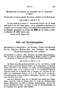 Verordnungsblatt für den Dienstbereich des K.K. Finanzministeriums für die im Reichsrate Vertretenen Königreiche und Länder : [...] : Beilage zu dem Verordnungsblatte für den Dienstbereich des K.K. Österr. Finanz-Ministeriums  18680905 Seite: 3