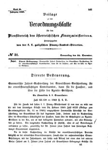 Verordnungsblatt für den Dienstbereich des K.K. Finanzministeriums für die im Reichsrate Vertretenen Königreiche und Länder : [...] : Beilage zu dem Verordnungsblatte für den Dienstbereich des K.K. Österr. Finanz-Ministeriums 