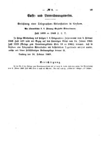 Verordnungsblatt für den Dienstbereich des K.K. Finanzministeriums für die im Reichsrate Vertretenen Königreiche und Länder : [...] : Beilage zu dem Verordnungsblatte für den Dienstbereich des K.K. Österr. Finanz-Ministeriums  18690224 Seite: 3