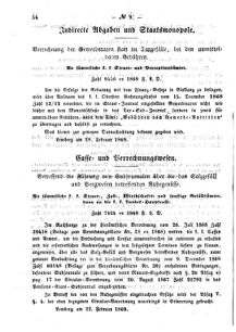 Verordnungsblatt für den Dienstbereich des K.K. Finanzministeriums für die im Reichsrate Vertretenen Königreiche und Länder : [...] : Beilage zu dem Verordnungsblatte für den Dienstbereich des K.K. Österr. Finanz-Ministeriums  18690308 Seite: 4