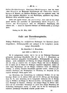 Verordnungsblatt für den Dienstbereich des K.K. Finanzministeriums für die im Reichsrate Vertretenen Königreiche und Länder : [...] : Beilage zu dem Verordnungsblatte für den Dienstbereich des K.K. Österr. Finanz-Ministeriums  18690410 Seite: 5