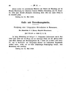 Verordnungsblatt für den Dienstbereich des K.K. Finanzministeriums für die im Reichsrate Vertretenen Königreiche und Länder : [...] : Beilage zu dem Verordnungsblatte für den Dienstbereich des K.K. Österr. Finanz-Ministeriums  18690522 Seite: 4