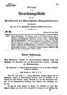 Verordnungsblatt für den Dienstbereich des K.K. Finanzministeriums für die im Reichsrate Vertretenen Königreiche und Länder : [...] : Beilage zu dem Verordnungsblatte für den Dienstbereich des K.K. Österr. Finanz-Ministeriums 