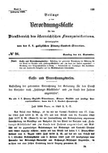 Verordnungsblatt für den Dienstbereich des K.K. Finanzministeriums für die im Reichsrate Vertretenen Königreiche und Länder : [...] : Beilage zu dem Verordnungsblatte für den Dienstbereich des K.K. Österr. Finanz-Ministeriums  18690911 Seite: 1