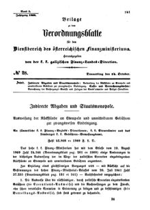 Verordnungsblatt für den Dienstbereich des K.K. Finanzministeriums für die im Reichsrate Vertretenen Königreiche und Länder : [...] : Beilage zu dem Verordnungsblatte für den Dienstbereich des K.K. Österr. Finanz-Ministeriums 