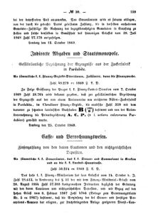 Verordnungsblatt für den Dienstbereich des K.K. Finanzministeriums für die im Reichsrate Vertretenen Königreiche und Länder : [...] : Beilage zu dem Verordnungsblatte für den Dienstbereich des K.K. Österr. Finanz-Ministeriums  18691110 Seite: 3