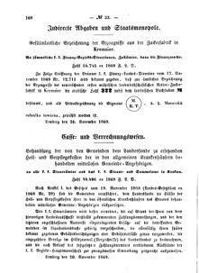 Verordnungsblatt für den Dienstbereich des K.K. Finanzministeriums für die im Reichsrate Vertretenen Königreiche und Länder : [...] : Beilage zu dem Verordnungsblatte für den Dienstbereich des K.K. Österr. Finanz-Ministeriums  18691111 Seite: 2