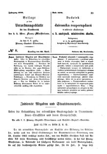 Verordnungsblatt für den Dienstbereich des K.K. Finanzministeriums für die im Reichsrate Vertretenen Königreiche und Länder : [...] : Beilage zu dem Verordnungsblatte für den Dienstbereich des K.K. Österr. Finanz-Ministeriums 