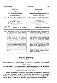 Verordnungsblatt für den Dienstbereich des K.K. Finanzministeriums für die im Reichsrate Vertretenen Königreiche und Länder : [...] : Beilage zu dem Verordnungsblatte für den Dienstbereich des K.K. Österr. Finanz-Ministeriums  18701029 Seite: 1