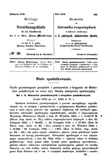 Verordnungsblatt für den Dienstbereich des K.K. Finanzministeriums für die im Reichsrate Vertretenen Königreiche und Länder : [...] : Beilage zu dem Verordnungsblatte für den Dienstbereich des K.K. Österr. Finanz-Ministeriums  18701109 Seite: 1