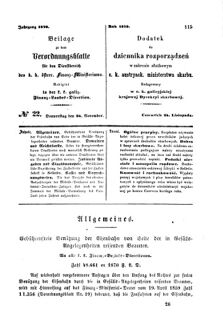 Verordnungsblatt für den Dienstbereich des K.K. Finanzministeriums für die im Reichsrate Vertretenen Königreiche und Länder : [...] : Beilage zu dem Verordnungsblatte für den Dienstbereich des K.K. Österr. Finanz-Ministeriums  18701124 Seite: 1