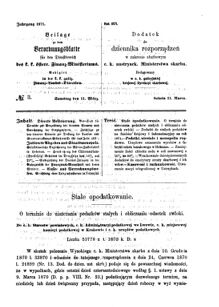 Verordnungsblatt für den Dienstbereich des K.K. Finanzministeriums für die im Reichsrate Vertretenen Königreiche und Länder : [...] : Beilage zu dem Verordnungsblatte für den Dienstbereich des K.K. Österr. Finanz-Ministeriums  18710311 Seite: 1