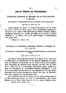 Verordnungsblatt für den Dienstbereich des K.K. Finanzministeriums für die im Reichsrate Vertretenen Königreiche und Länder : [...] : Beilage zu dem Verordnungsblatte für den Dienstbereich des K.K. Österr. Finanz-Ministeriums  18710311 Seite: 3