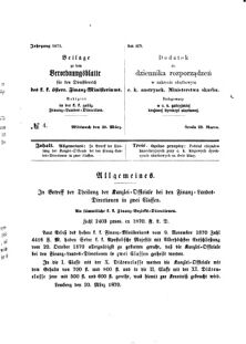 Verordnungsblatt für den Dienstbereich des K.K. Finanzministeriums für die im Reichsrate Vertretenen Königreiche und Länder : [...] : Beilage zu dem Verordnungsblatte für den Dienstbereich des K.K. Österr. Finanz-Ministeriums 