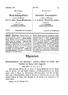 Verordnungsblatt für den Dienstbereich des K.K. Finanzministeriums für die im Reichsrate Vertretenen Königreiche und Länder : [...] : Beilage zu dem Verordnungsblatte für den Dienstbereich des K.K. Österr. Finanz-Ministeriums  18711012 Seite: 1